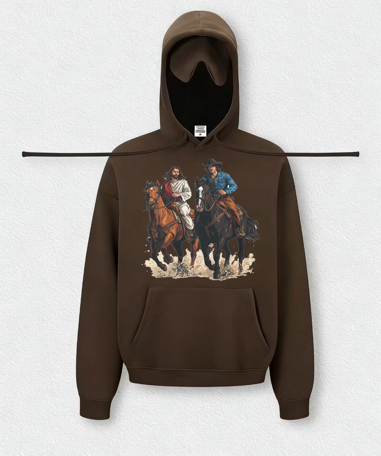 Jesus and the cowboy ride together Travel Hoodies