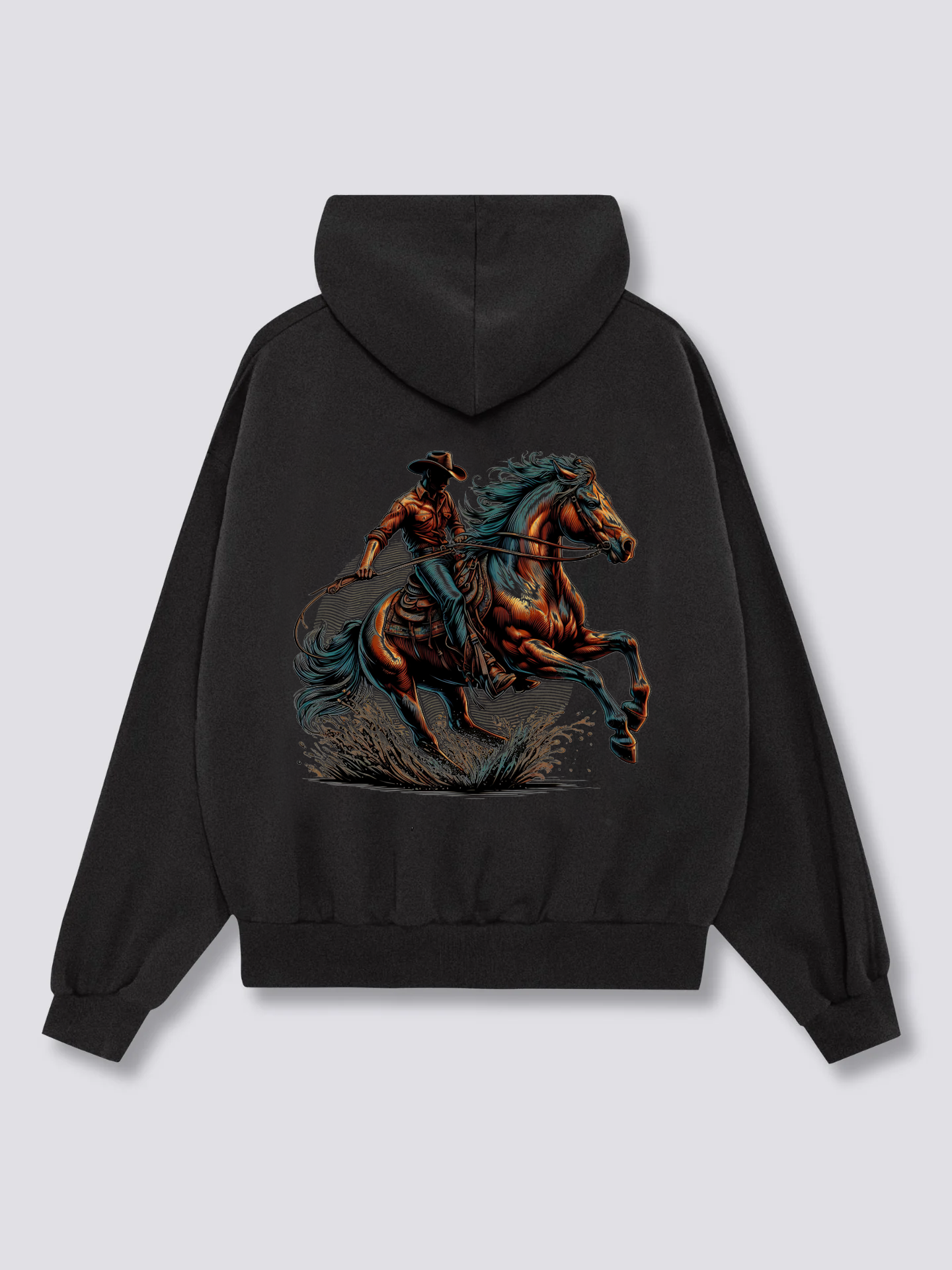 A cowboy galloping on a majestic horse Hoodies