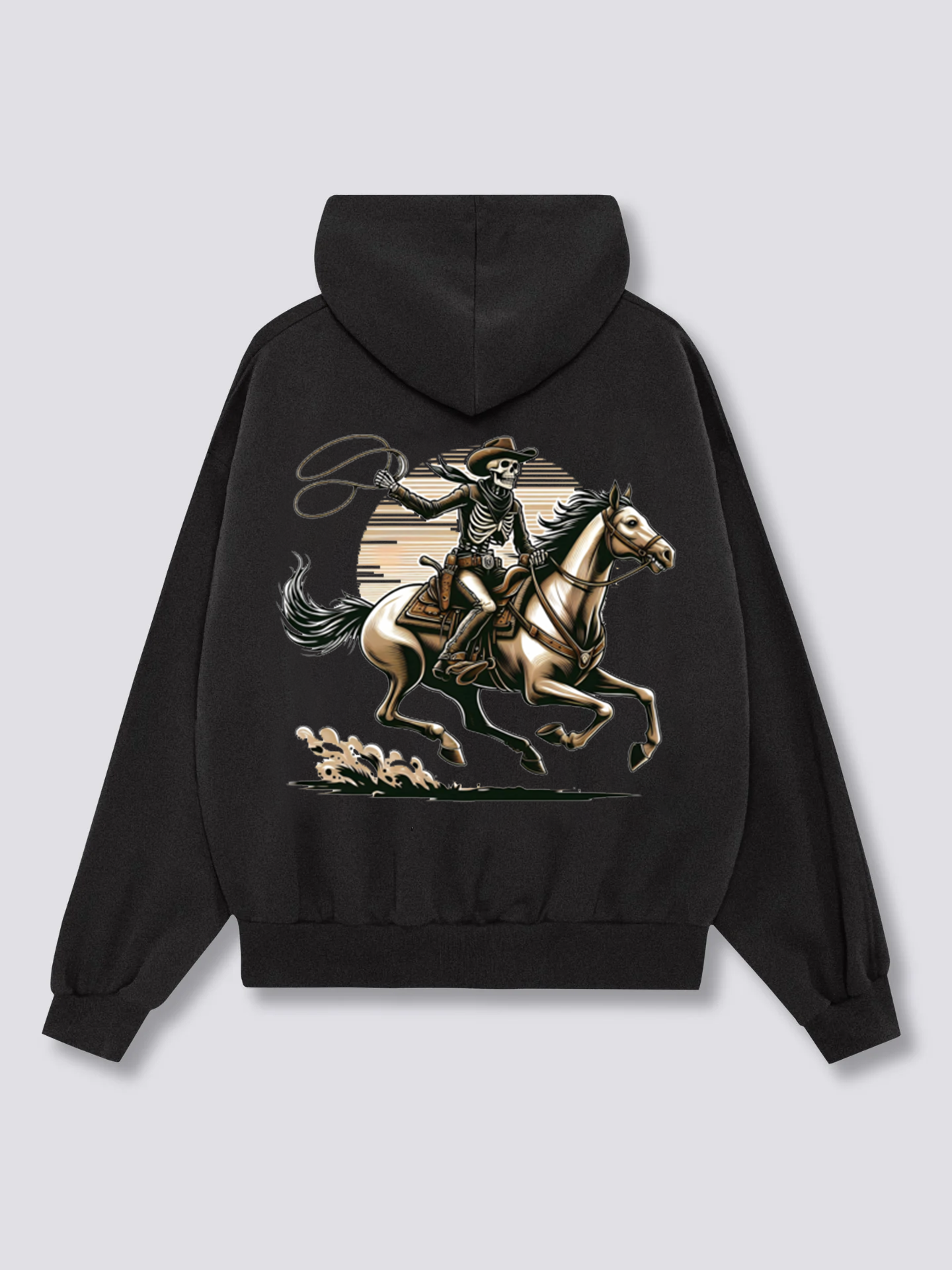 Skull galloping on a majestic horse Hoodies