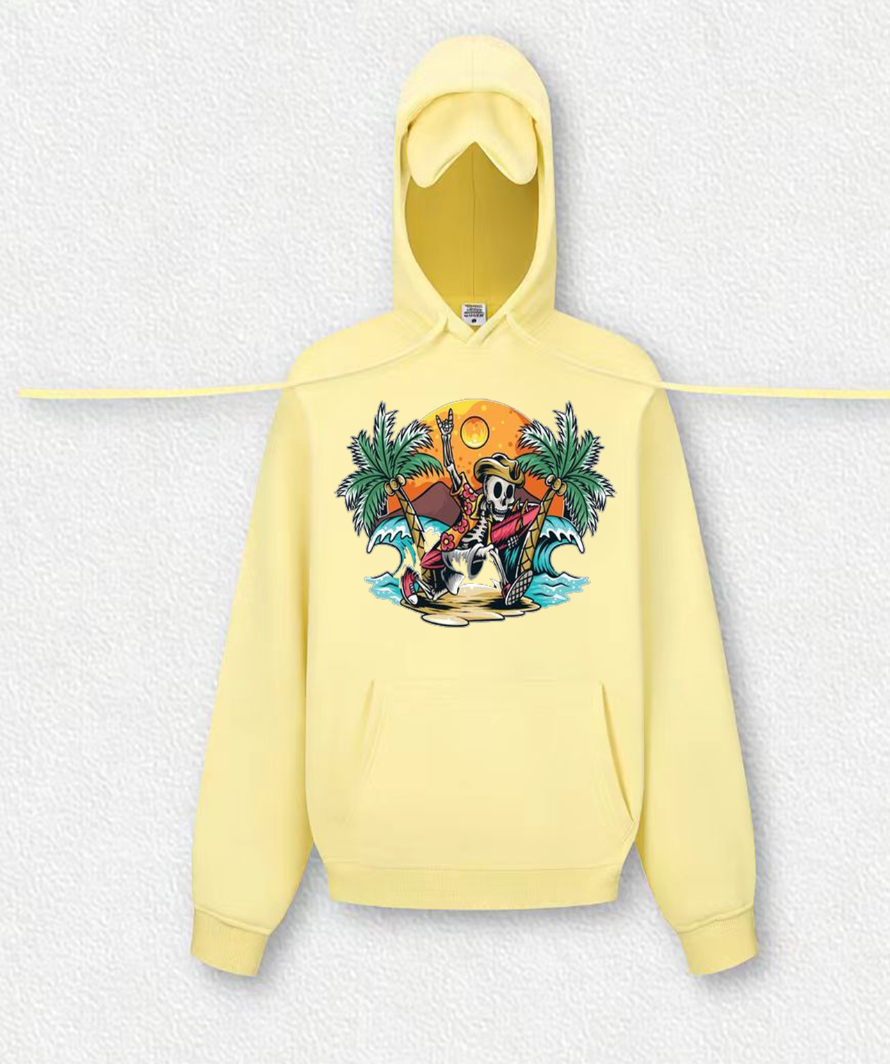 Skull Surfing Travel Hoodies With Eye Mask
