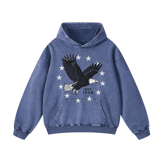 EST. 1776 Acid-Washed Hoodies(MODEL)