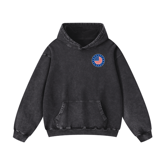 "BORN IN THE USA" Acid-Washed Hoodies