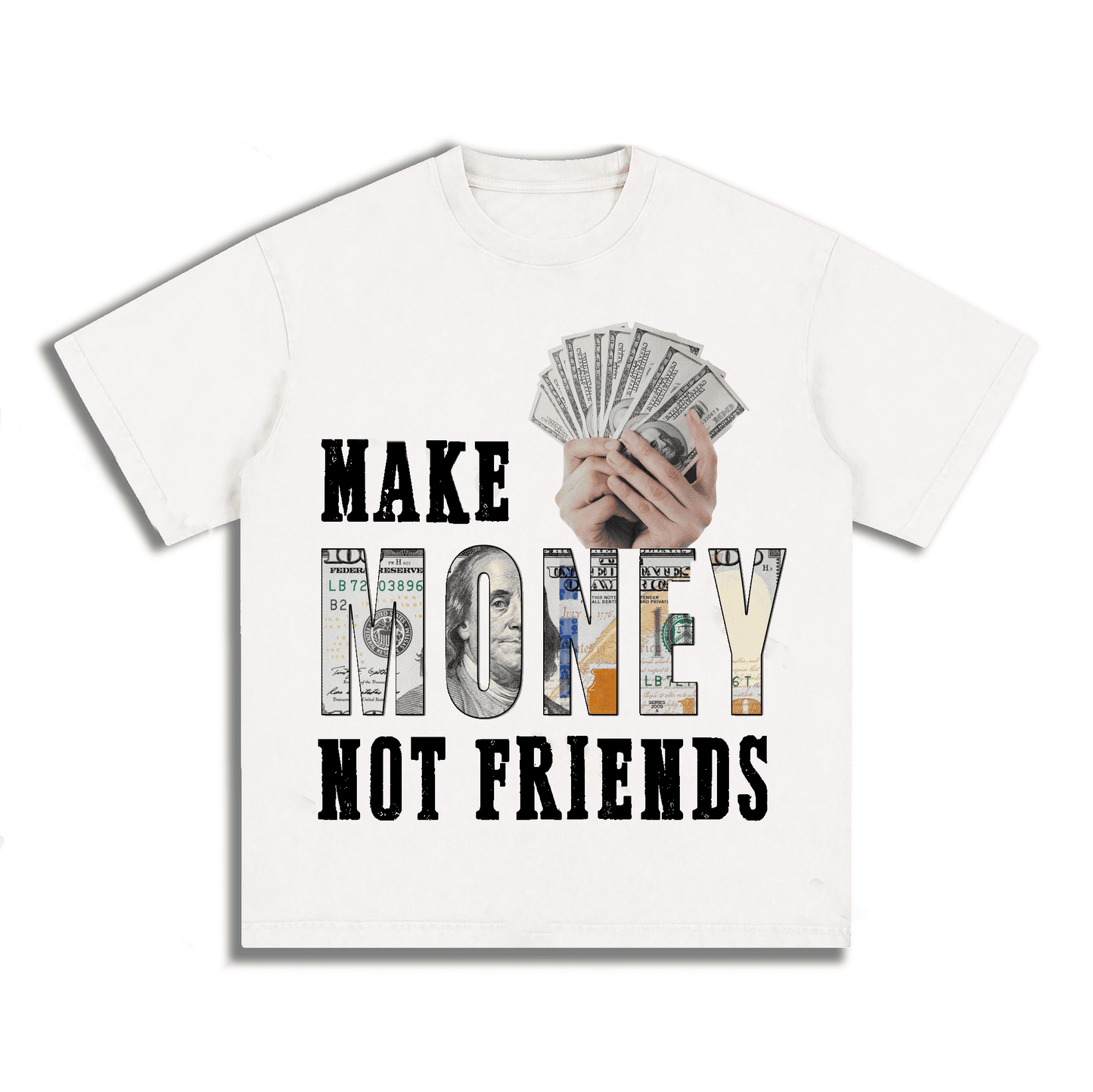 “MAKE MENOY NOT FRIENDS” Style Short-Sleeved T-Shirt