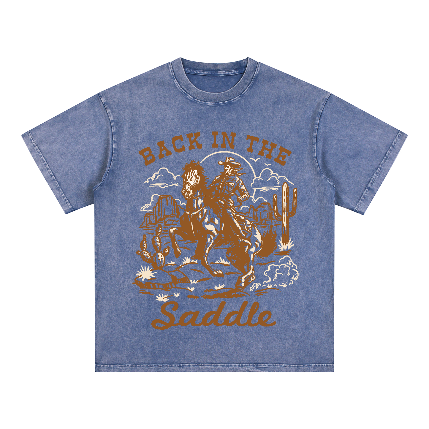 "BACK IN THE SADDLE" Heavyweight Cotton Oversized T-Shirts