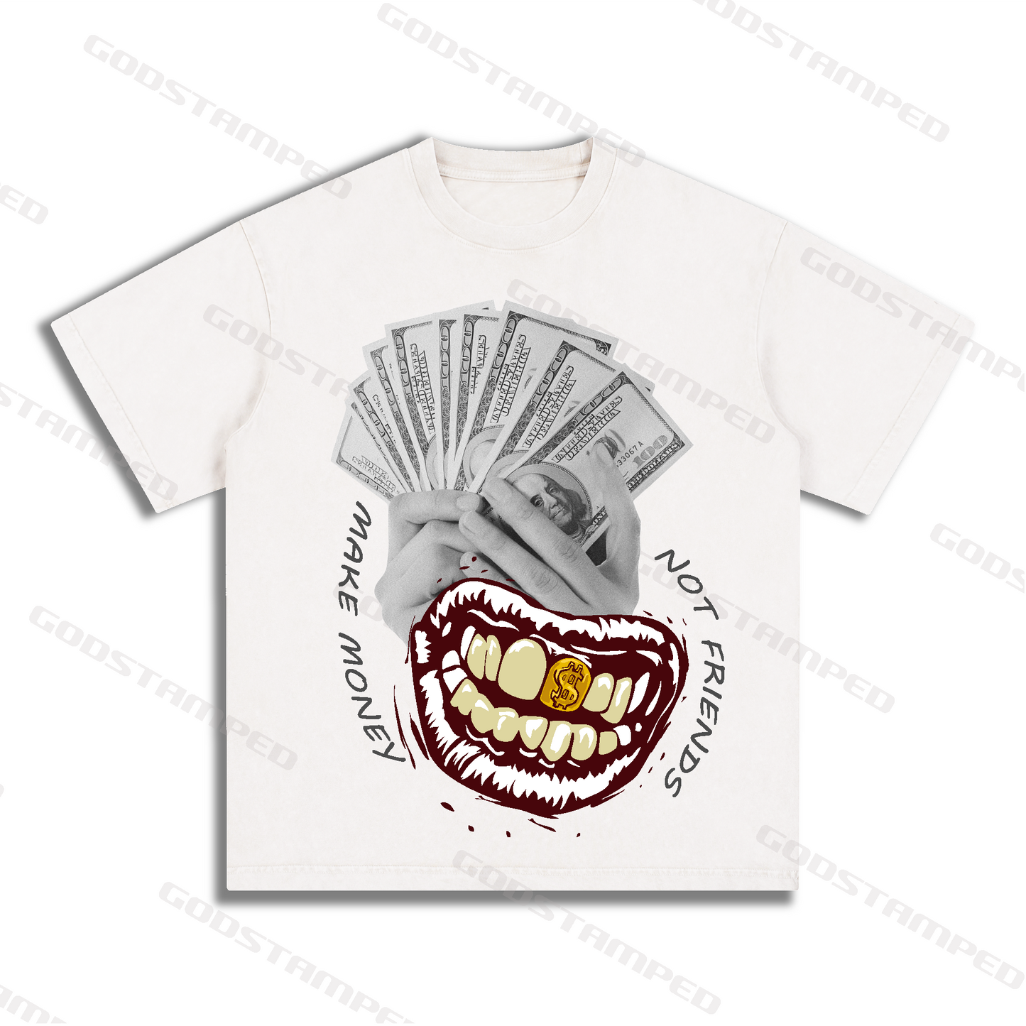 “MAKE MENOY NOT FRIENDS” Style Short-Sleeved T-Shirt