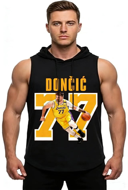 Men's Workout Sleeveless Hoodie (Luka-Doncic-los-angeles-lakers)MODEL