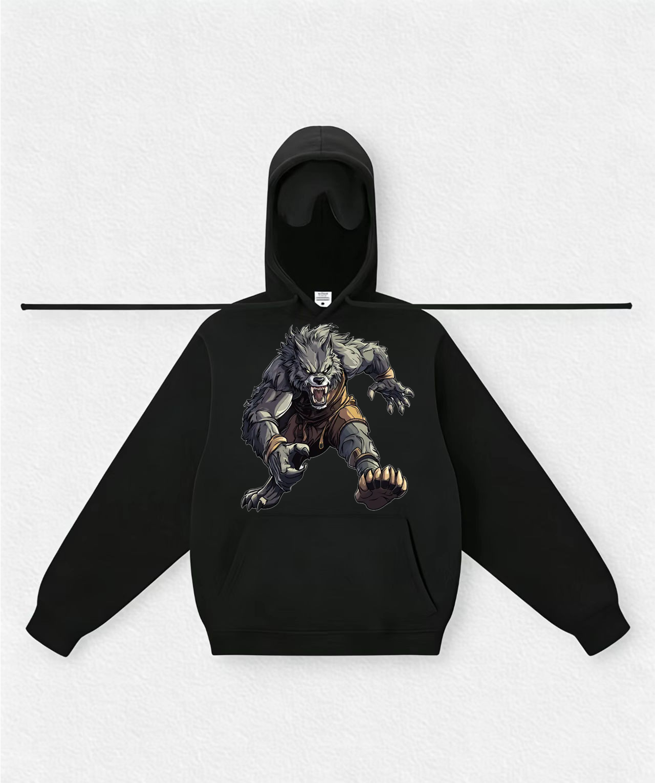 Built-in sleep mask travel hoodies(Ferocious-looking Wolf)