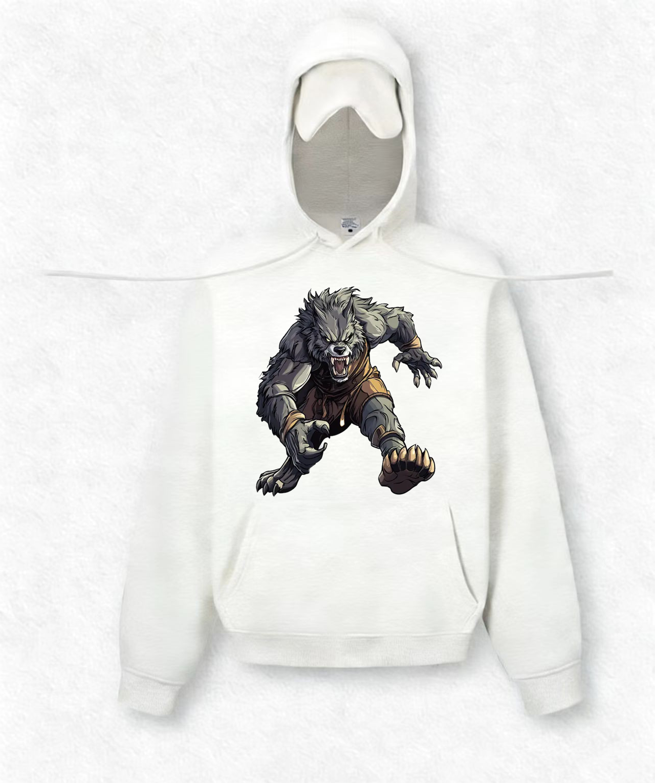 Built-in sleep mask travel hoodies(Ferocious-looking Wolf)