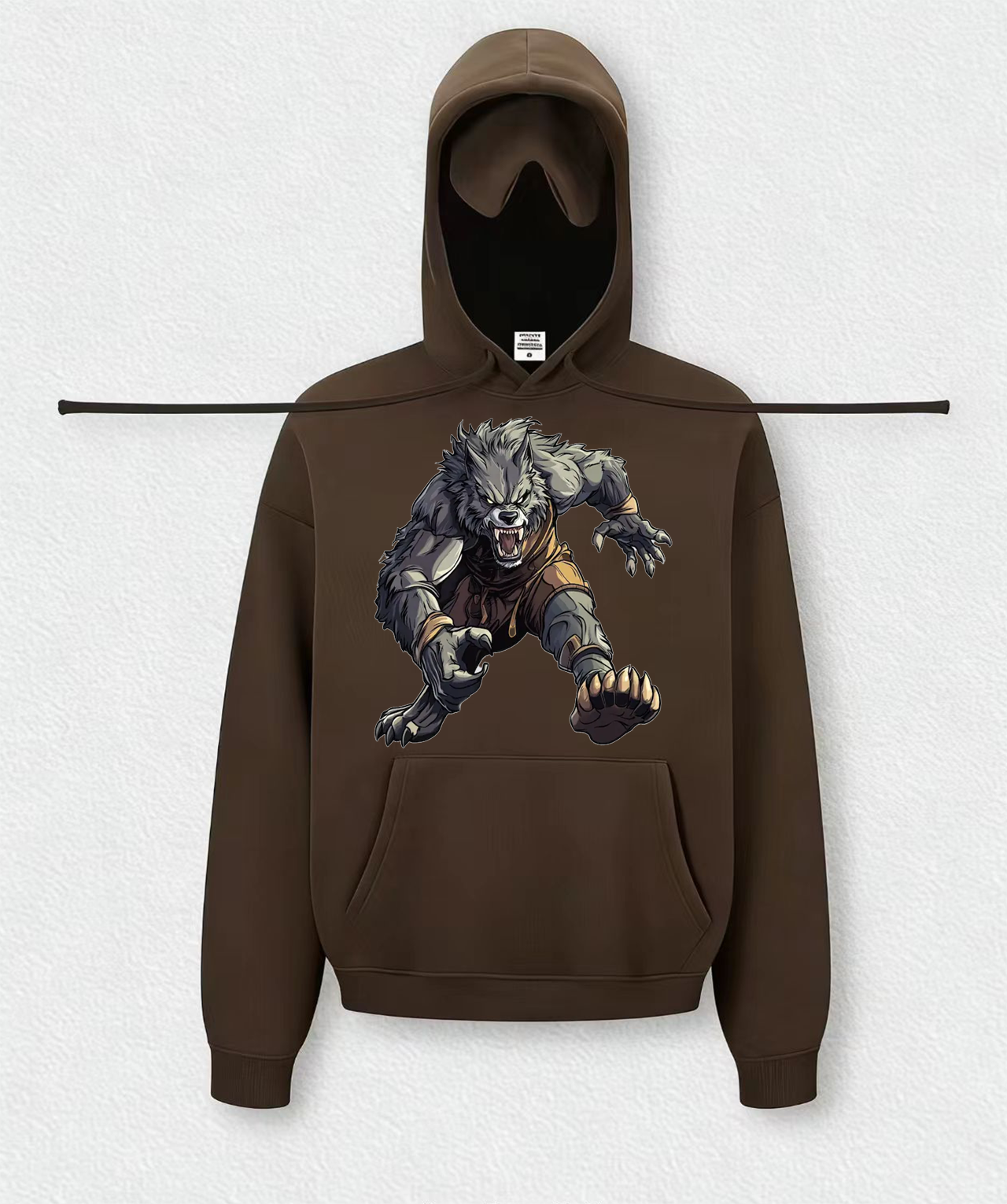 Built-in sleep mask travel hoodies(Ferocious-looking Wolf)