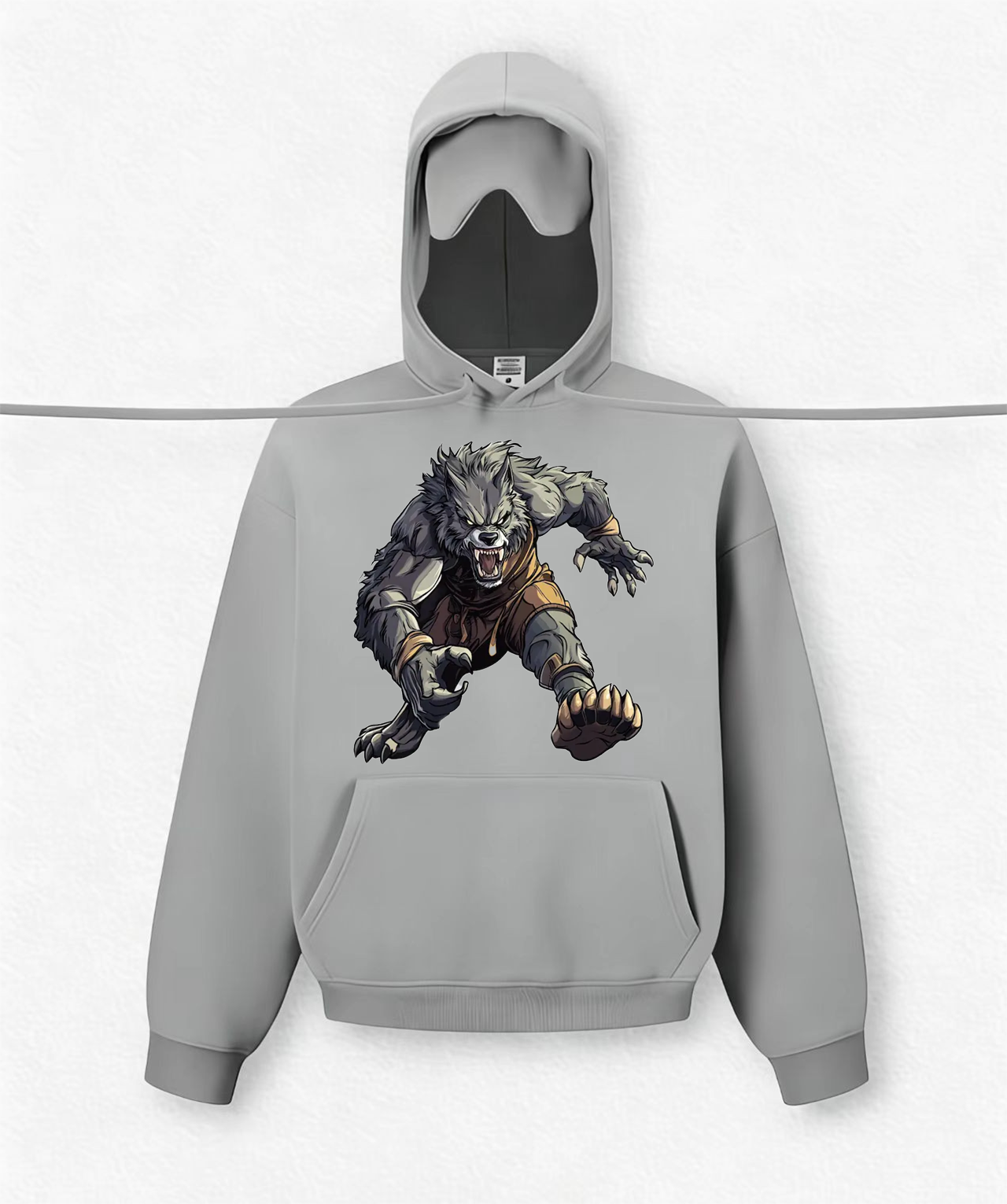 Built-in sleep mask travel hoodies(Ferocious-looking Wolf)