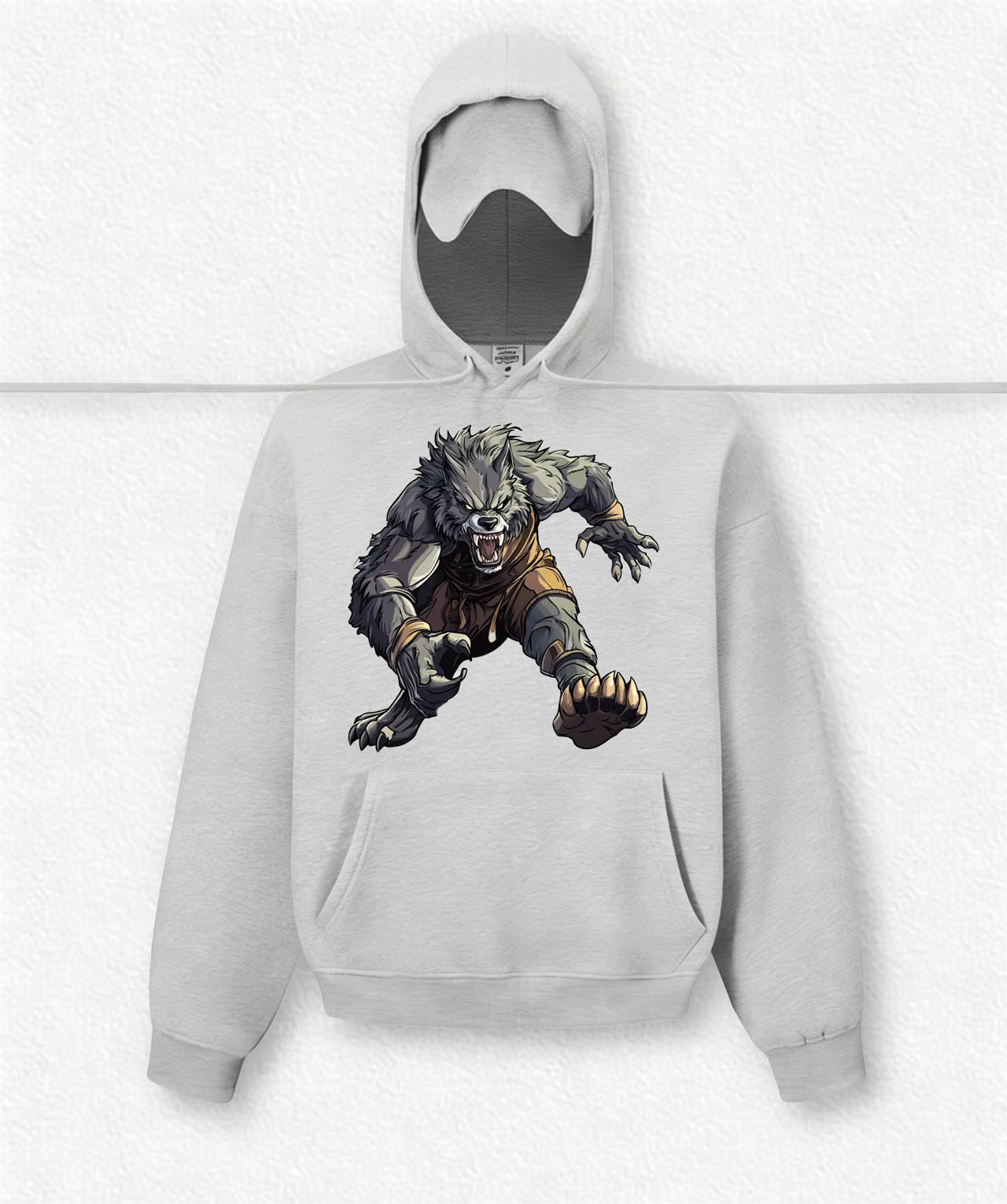 Built-in sleep mask travel hoodies(Ferocious-looking Wolf)