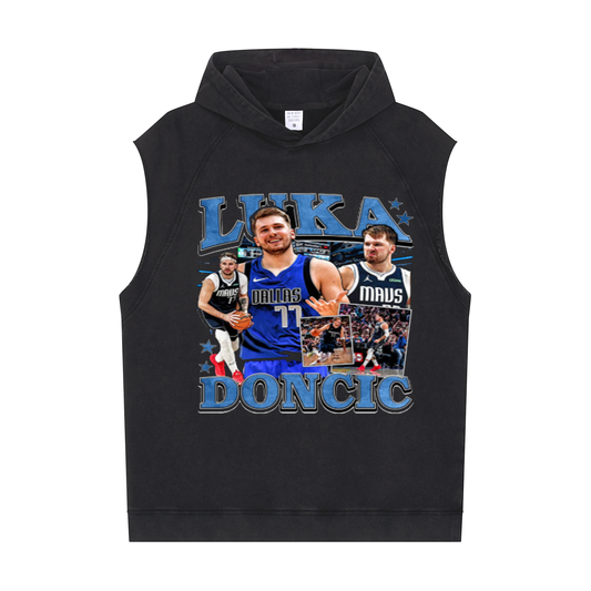 Men's Workout Sleeveless Hoodie (Luka Doncic - Los Angeles Lakers Guard)