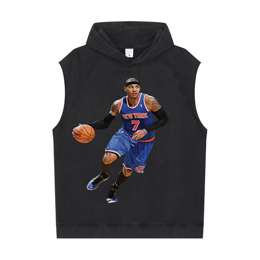 Men's Workout Sleeveless Hoodie (New York Knicks Carmelo Anthony)