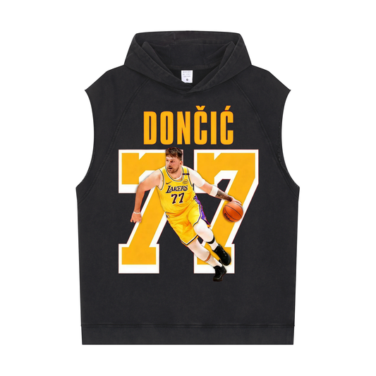 Men's Workout Sleeveless Hoodie (Luka-Doncic-los-angeles-lakers)MODEL
