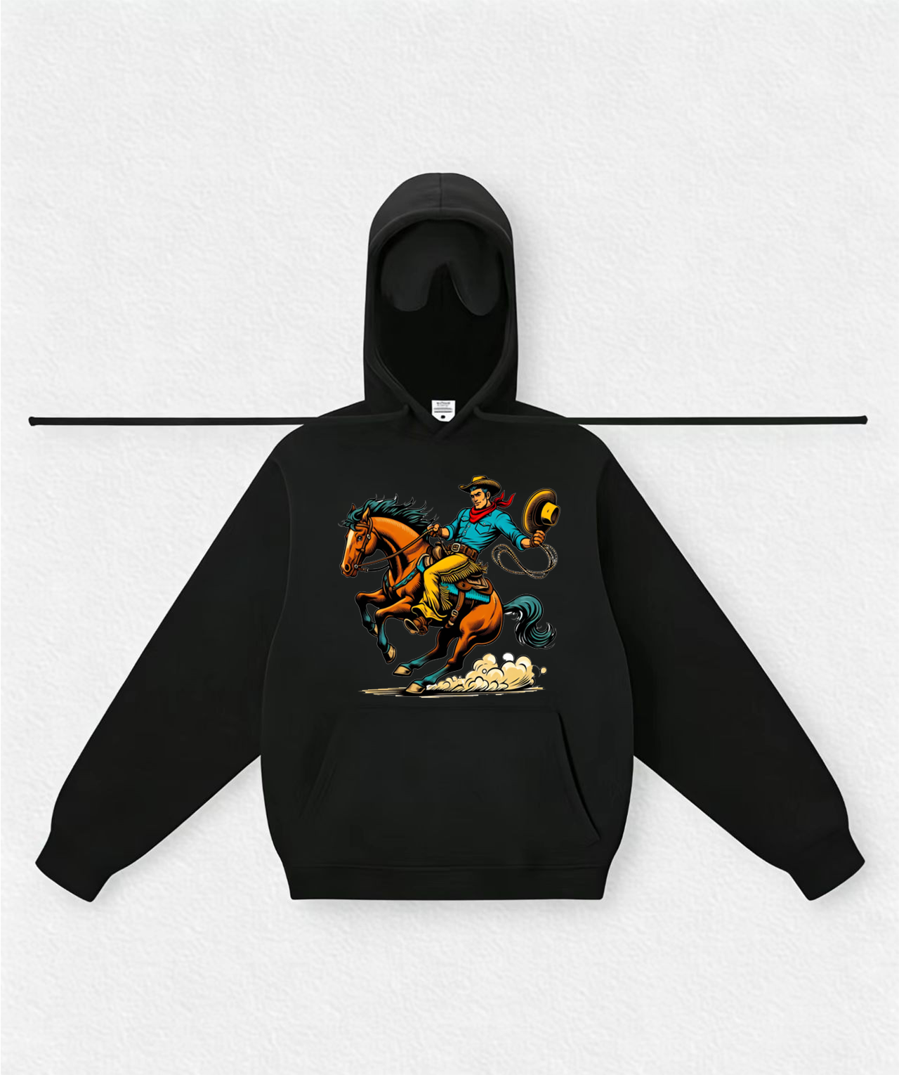 The Lassoing Cowboy Travel Hoodies