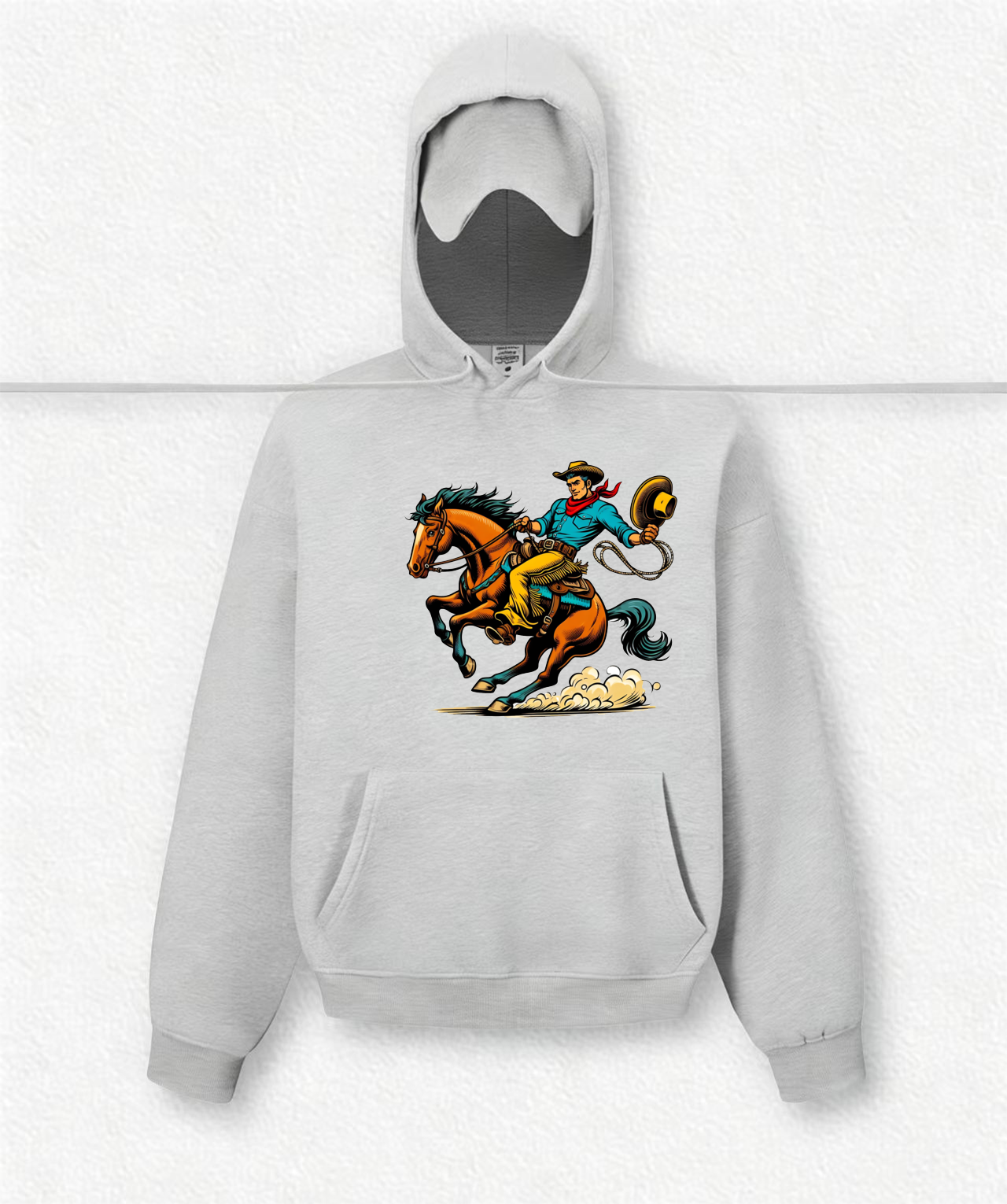 The Lassoing Cowboy Travel Hoodies
