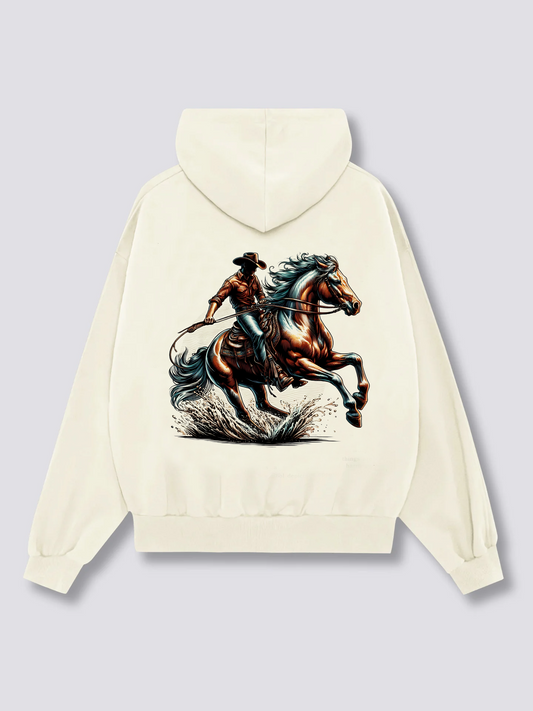 A cowboy galloping on a majestic horse Hoodies