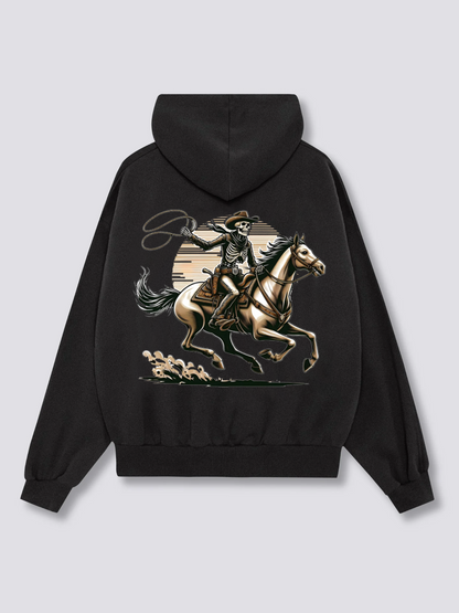 Skull galloping on a majestic horse Hoodies