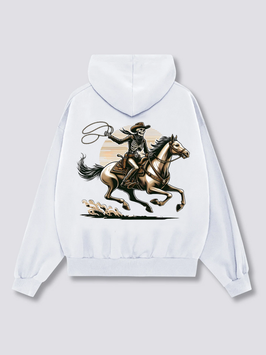 Skull galloping on a majestic horse Hoodies