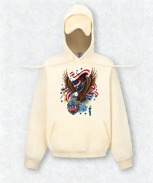 USA Eagle Travel Hoodies With Eye Mask