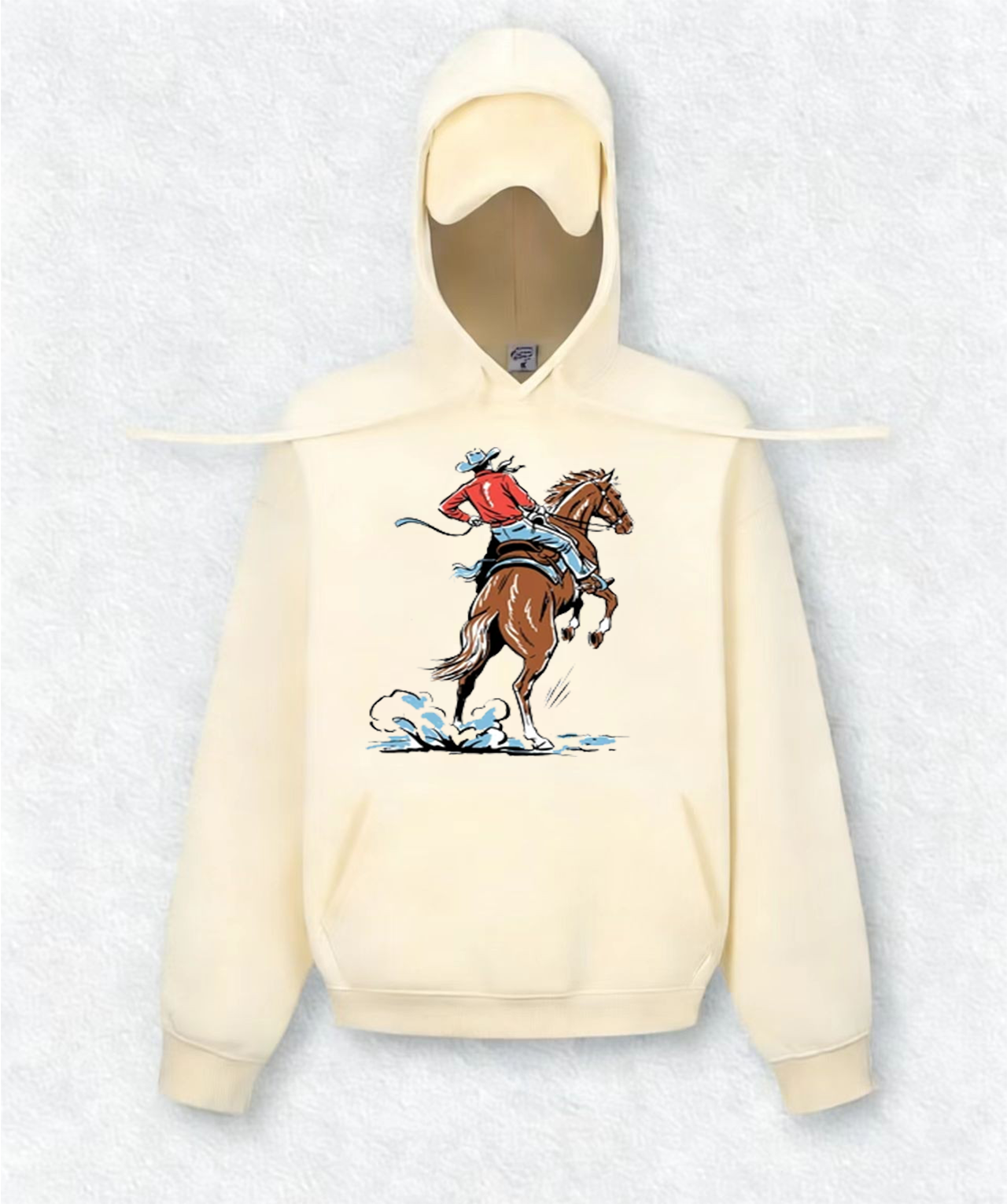 Ride a gallant horse Travel Hoodies With Eye Mask