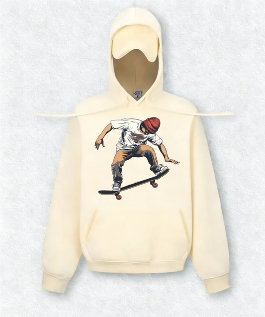 Skateboarding boy Travel Hoodies With Eye Mask