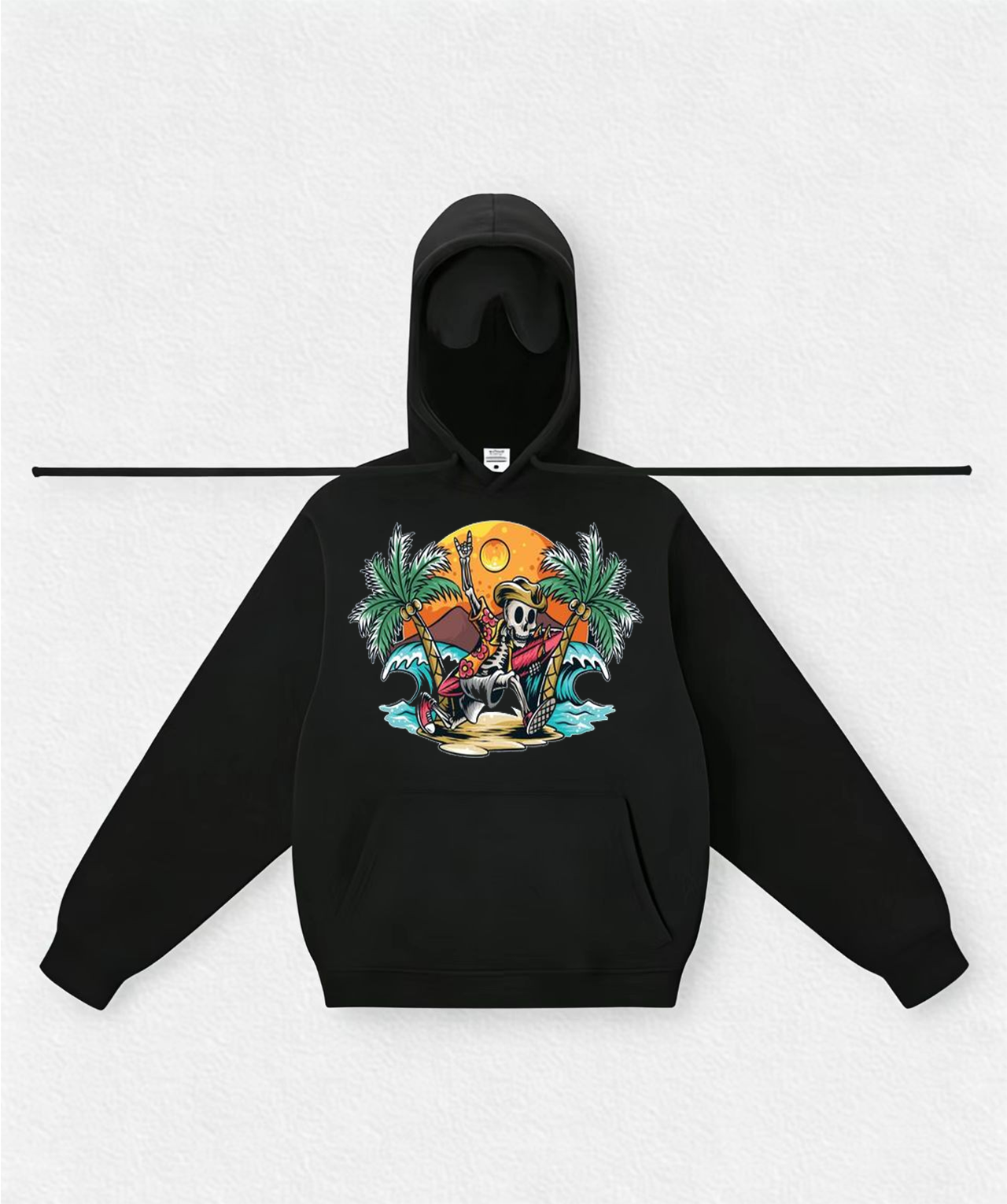 Skull Surfing Travel Hoodies With Eye Mask