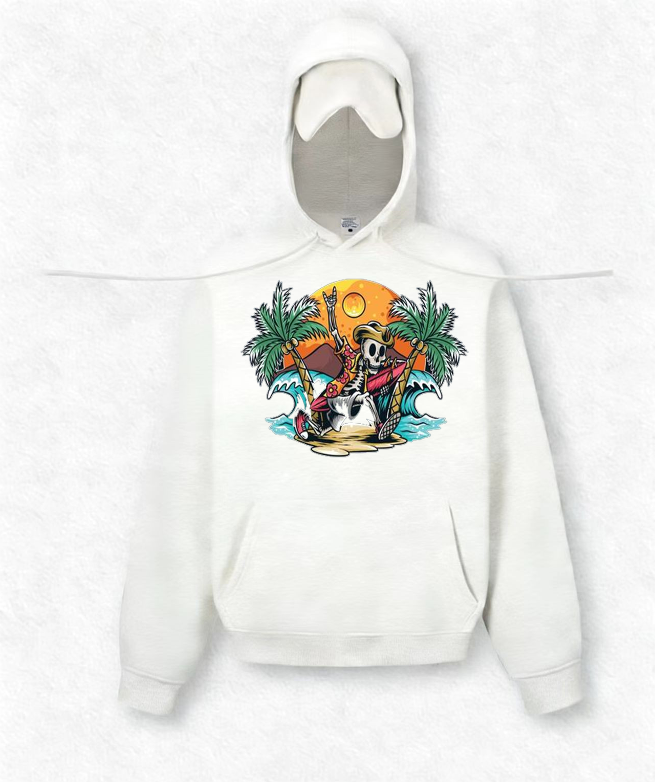 Skull Surfing Travel Hoodies With Eye Mask