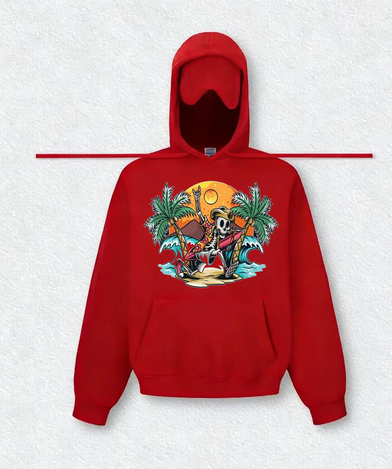 Skull Surfing Travel Hoodies With Eye Mask