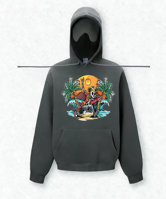 Skull Surfing Travel Hoodies With Eye Mask