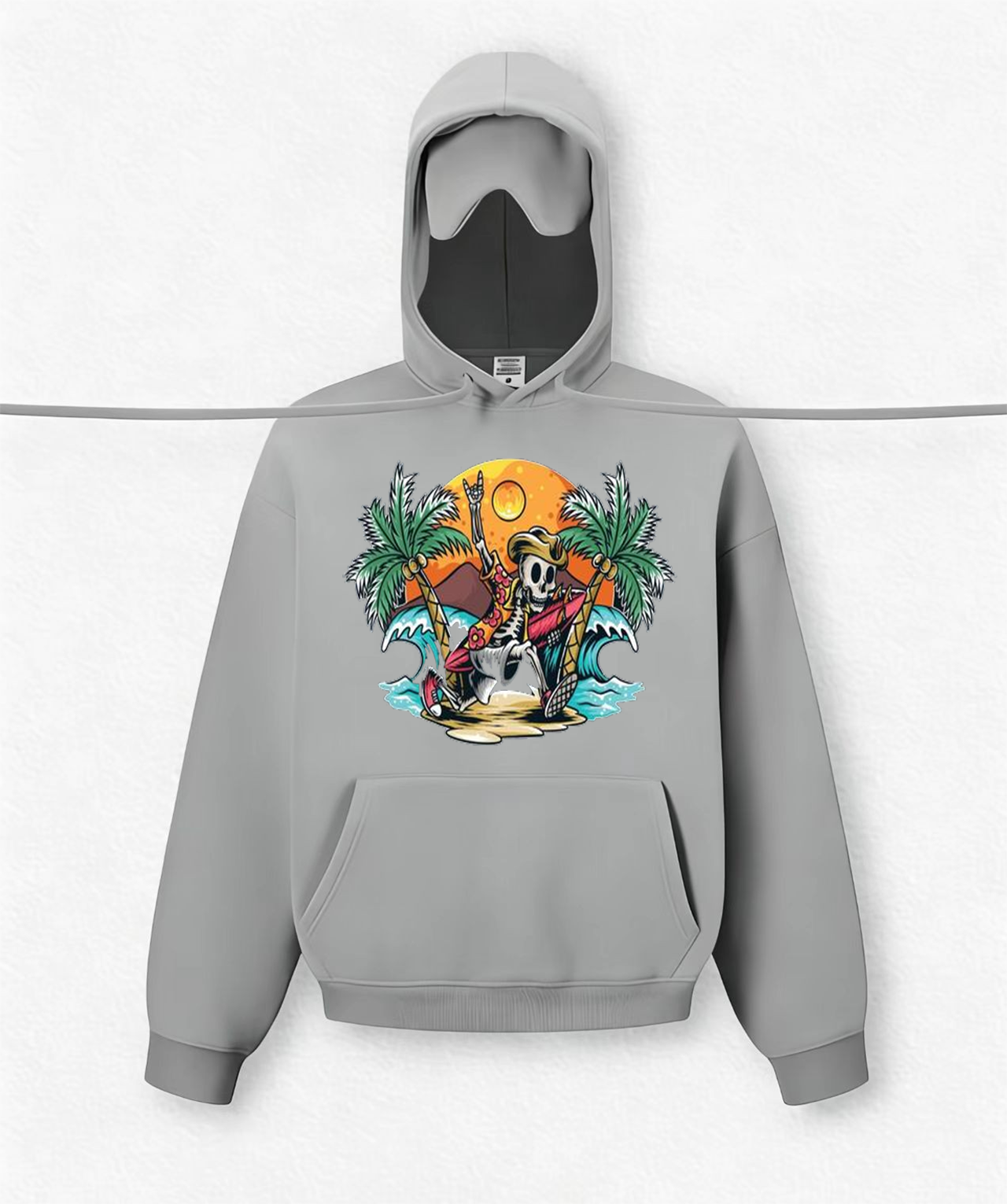 Skull Surfing Travel Hoodies With Eye Mask