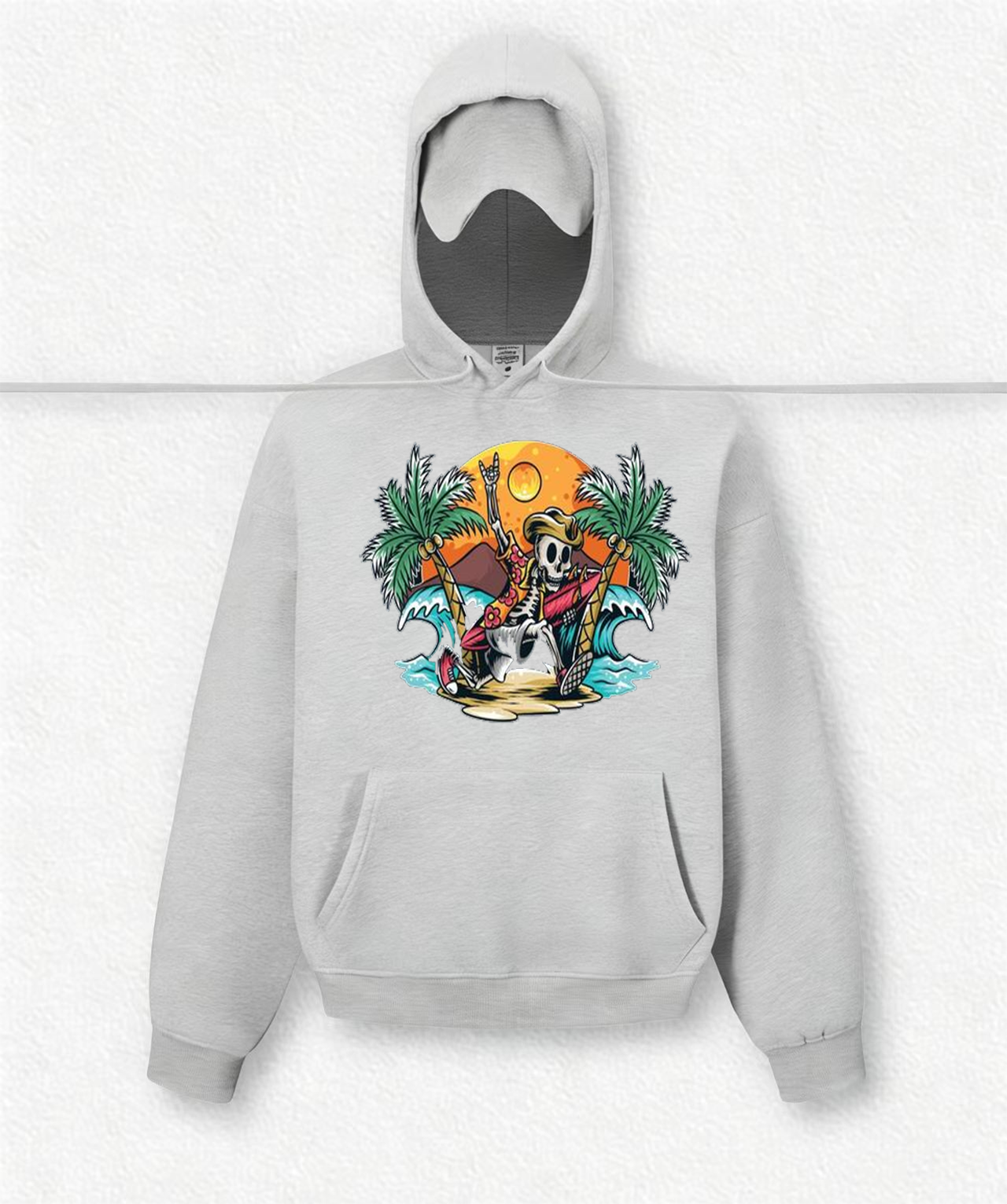 Skull Surfing Travel Hoodies With Eye Mask