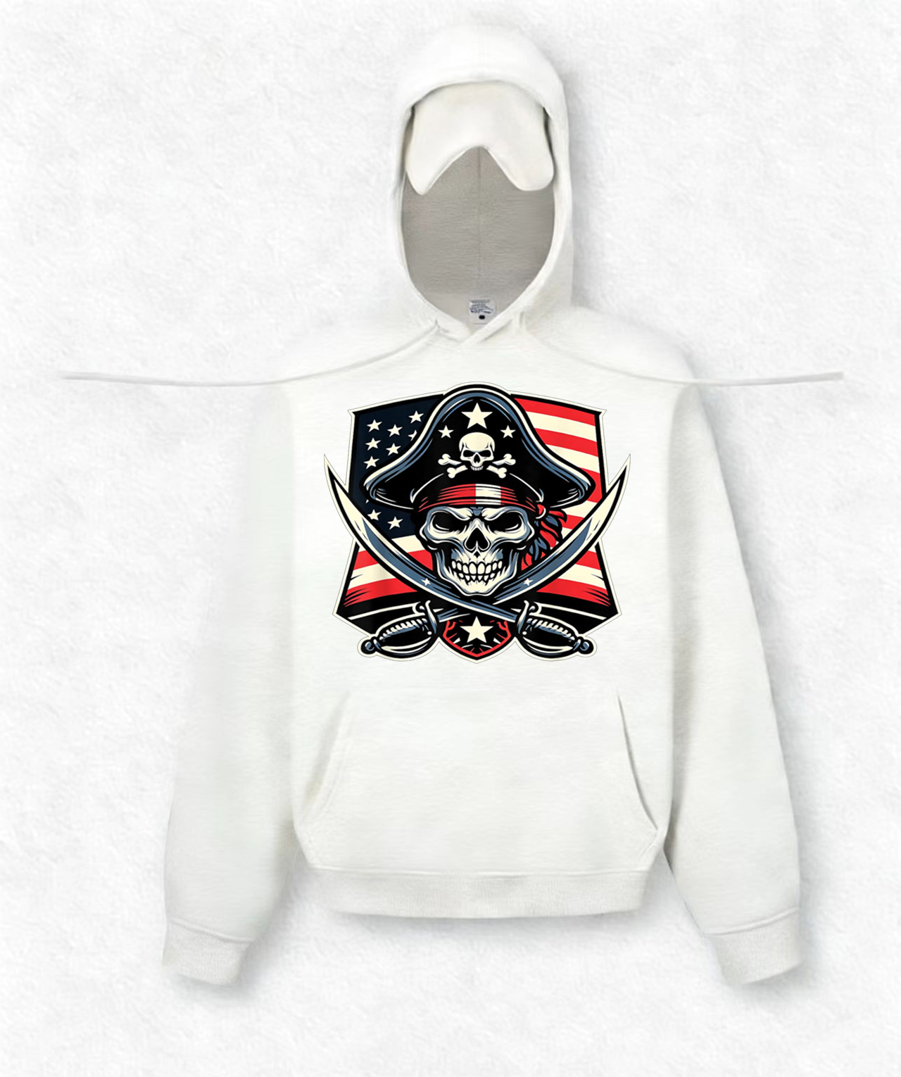 USA Flag Skull Travel Hoodies With Eye Mask