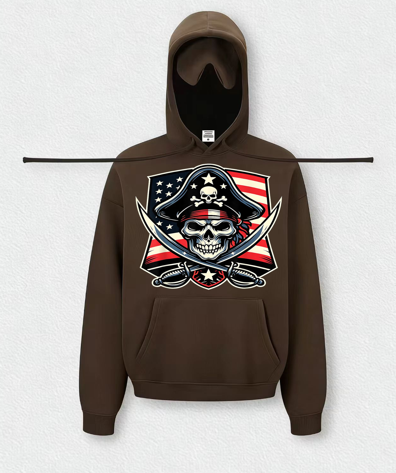 USA Flag Skull Travel Hoodies With Eye Mask