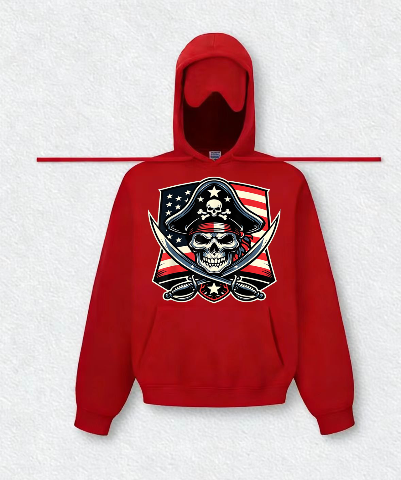 USA Flag Skull Travel Hoodies With Eye Mask