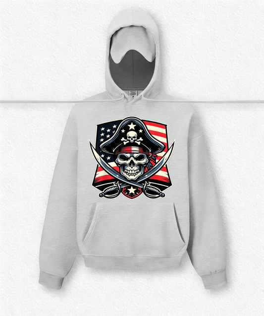 USA Flag Skull Travel Hoodies With Eye Mask