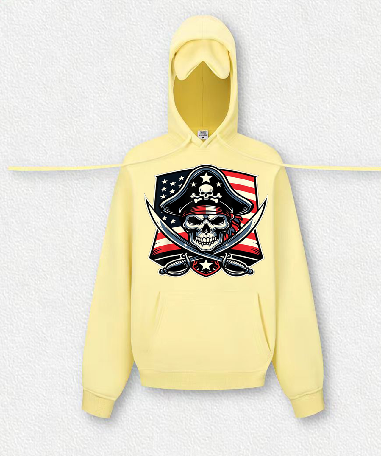 USA Flag Skull Travel Hoodies With Eye Mask