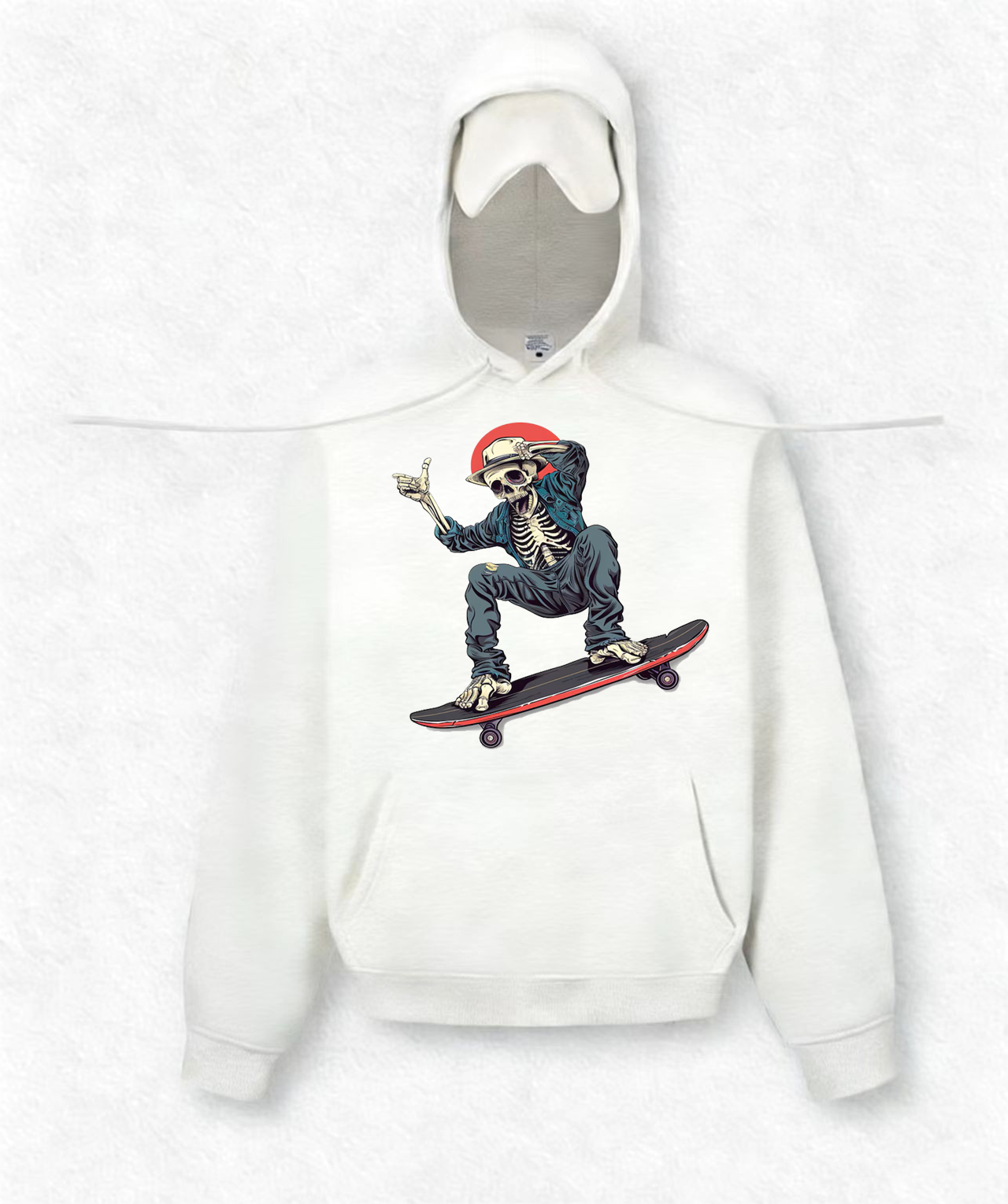 Skull Skateboard Travel Hoodies With Eye Mask