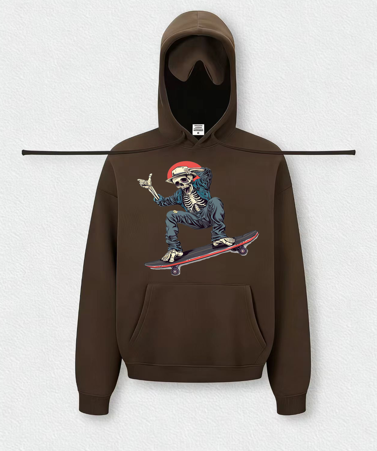 Skull Skateboard Travel Hoodies With Eye Mask