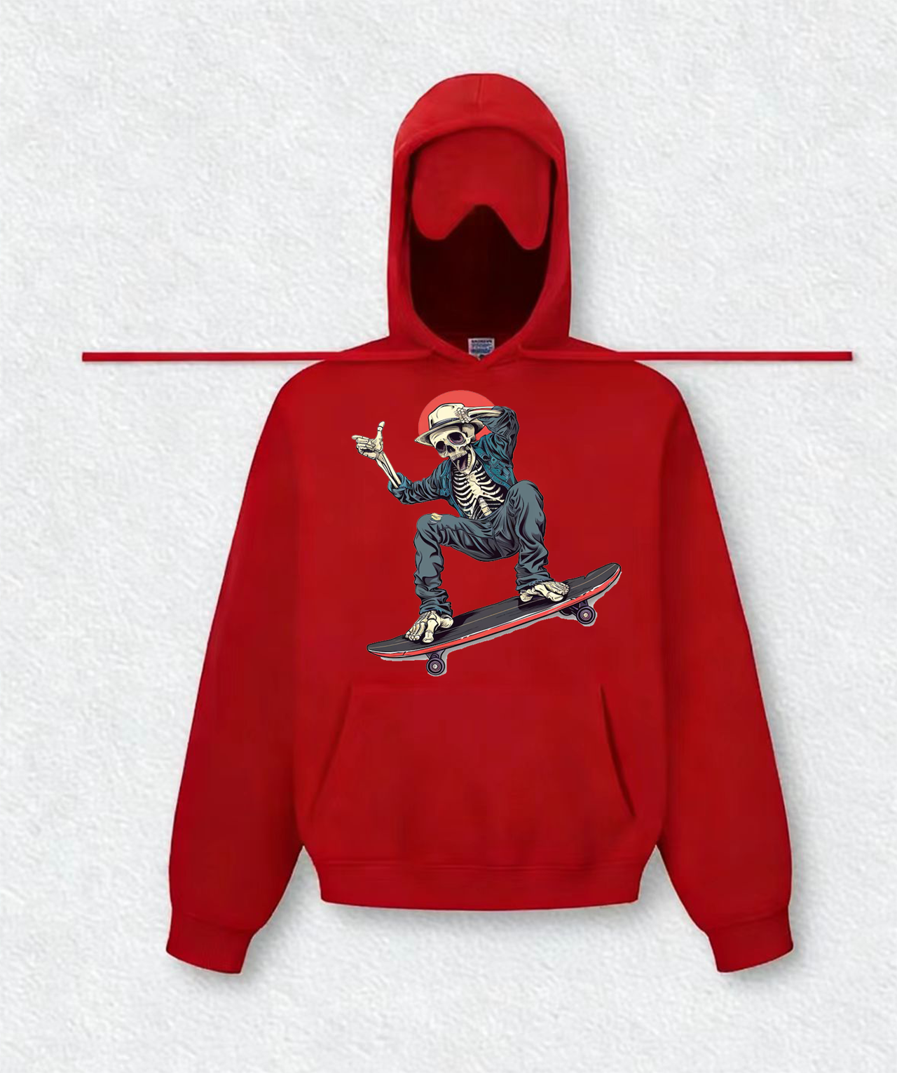 Skull Skateboard Travel Hoodies With Eye Mask
