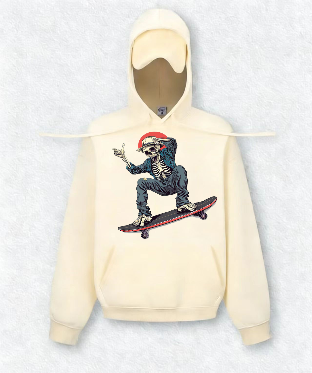 Skull Skateboard Travel Hoodies With Eye Mask