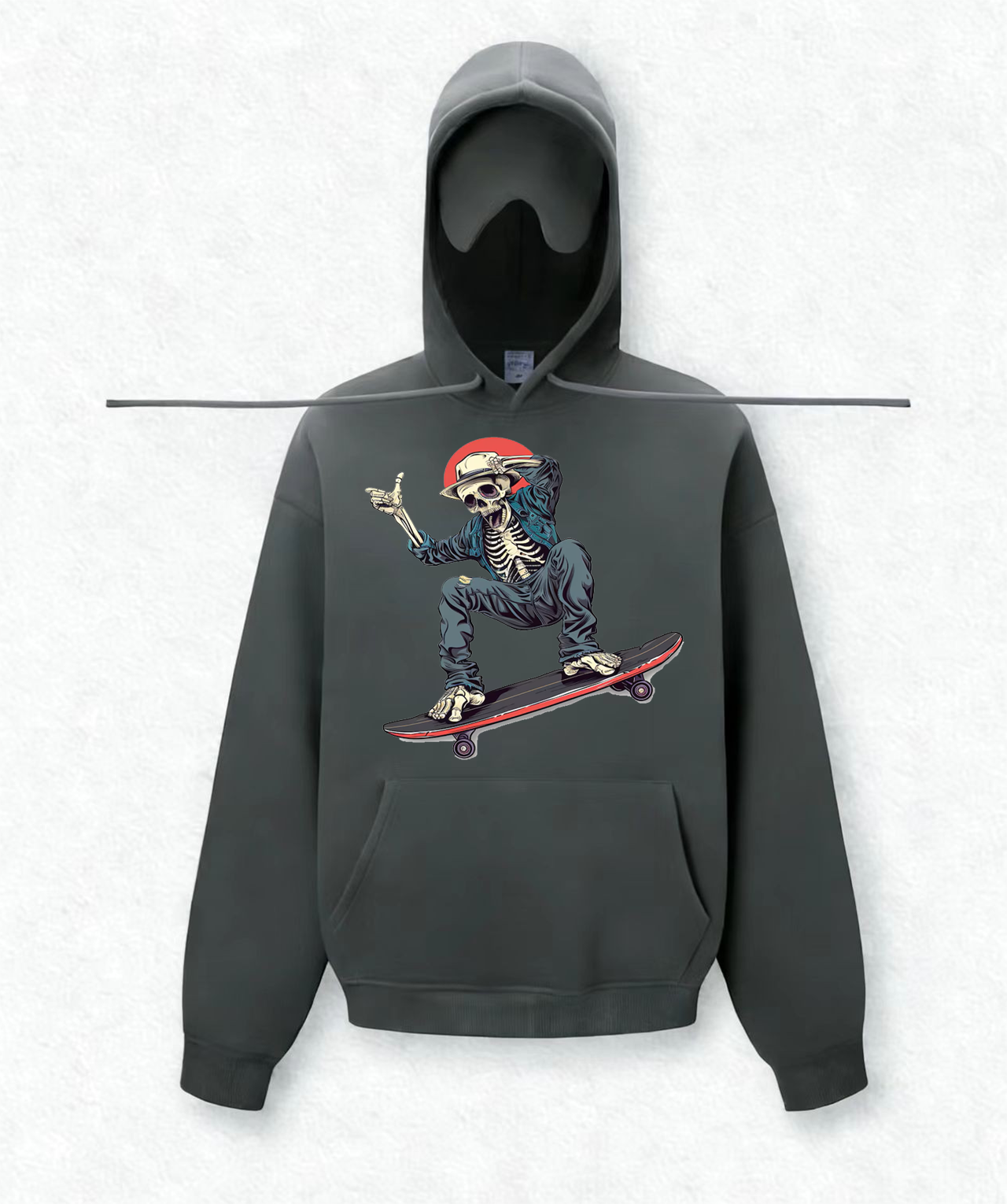 Skull Skateboard Travel Hoodies With Eye Mask