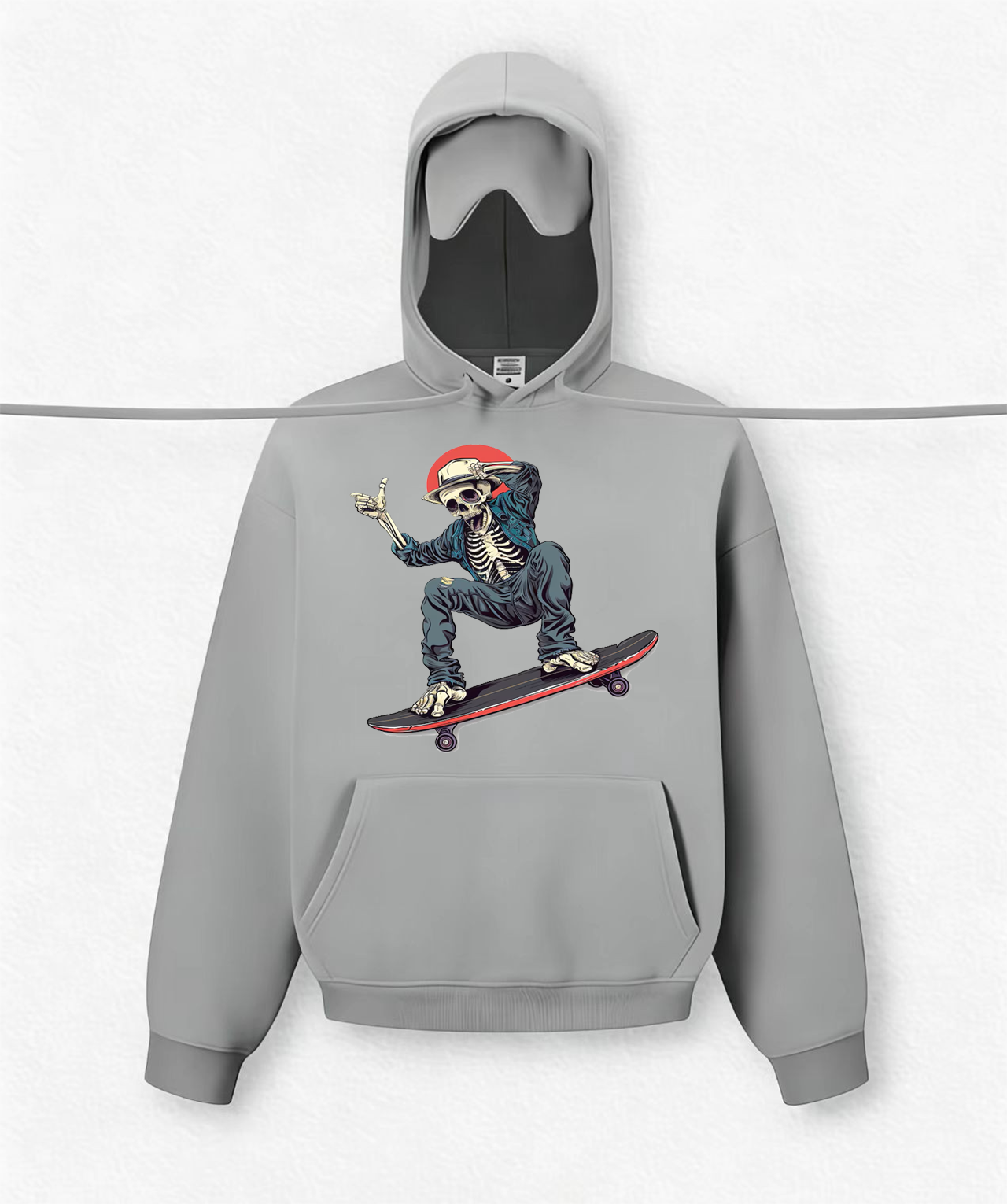 Skull Skateboard Travel Hoodies With Eye Mask