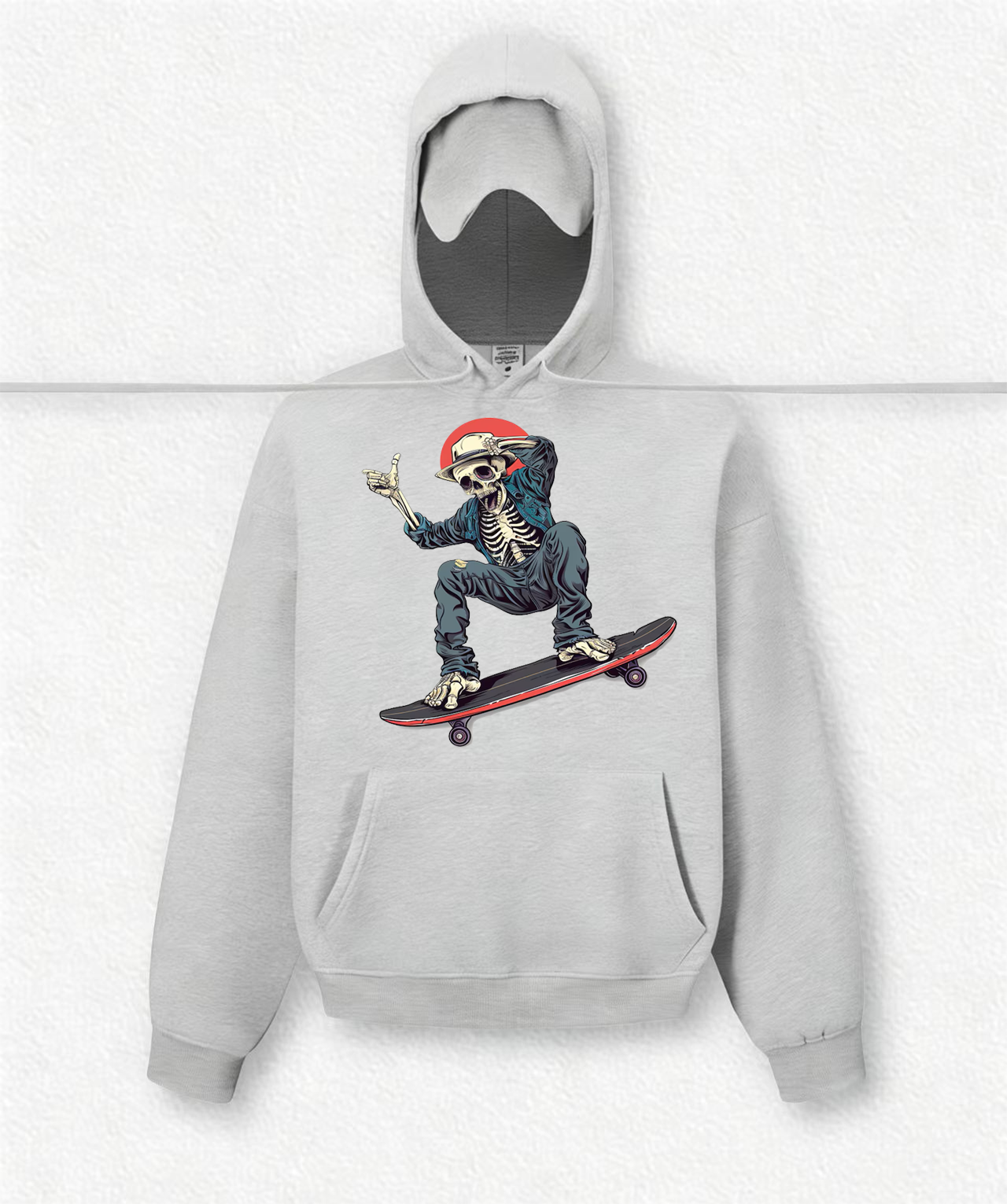 Skull Skateboard Travel Hoodies With Eye Mask