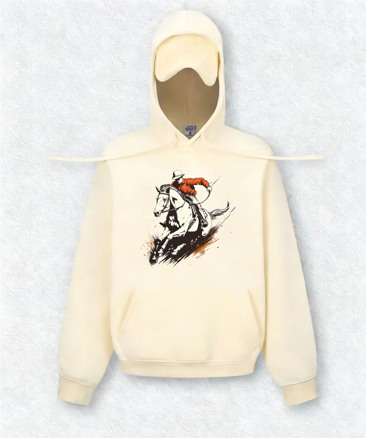 Horse Racing Travel Hoodies With Eye Mask