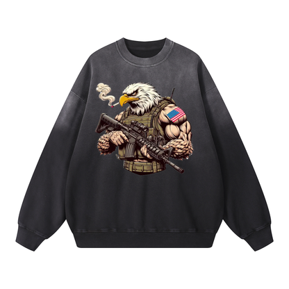 Eagle Warrior Crewneck Long-sleeve Sweatshirt WYL-04