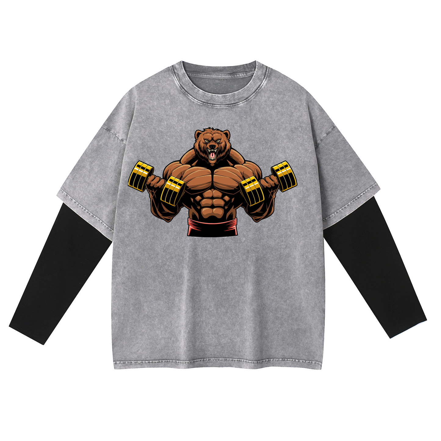 Buff Bear Dumbbell Training Layered Long T-Shirt X-101