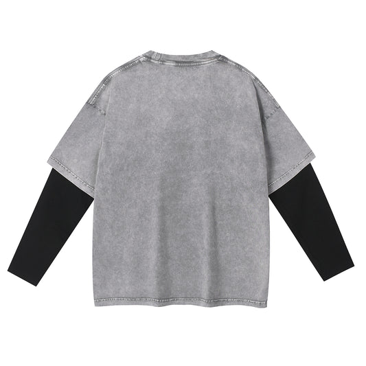 Boxing Kangaroo Layered Long T-Shirt X-101