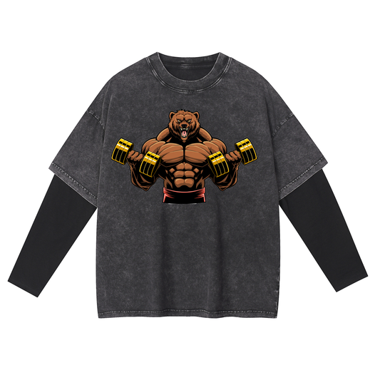 Buff Bear Dumbbell Training Layered Long T-Shirt X-101