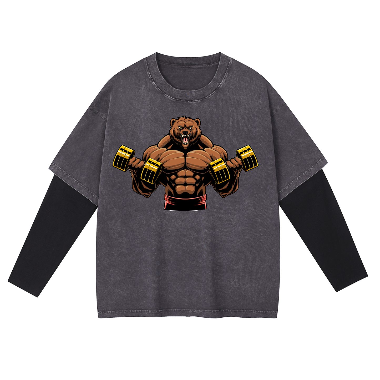 Buff Bear Dumbbell Training Layered Long T-Shirt X-101